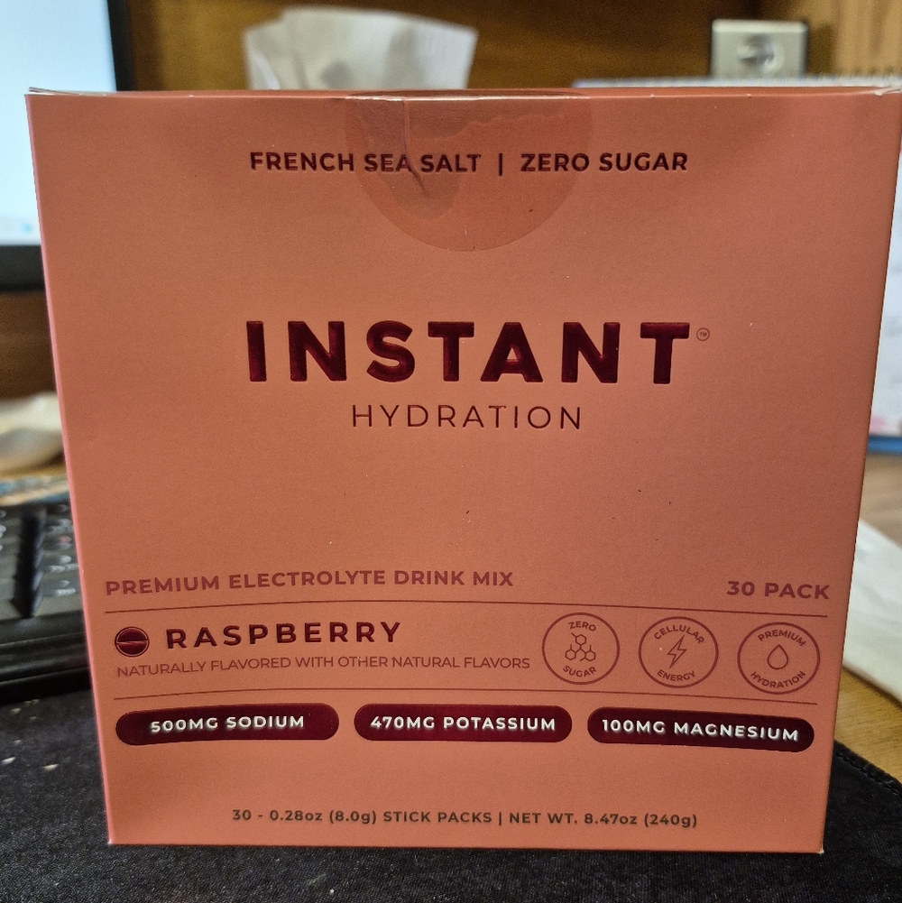 Instant Hydration Raspberry Drink Mix, 30 Stick Packs